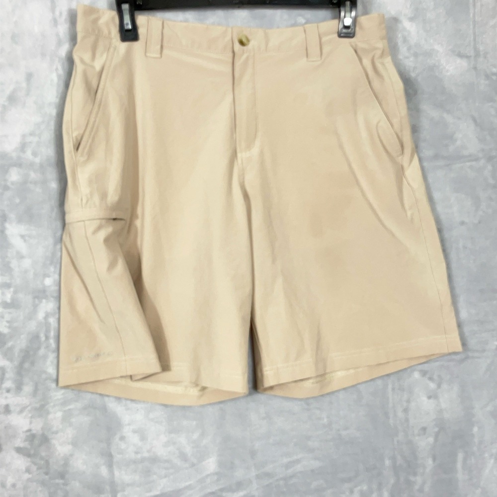 Columbia PFG Mens Shorts 36x10 Beige‎ Omni-Shield UPF 50 Wicking Golf Fishing